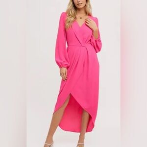 BluIvy Hot Pink Wrap Dress